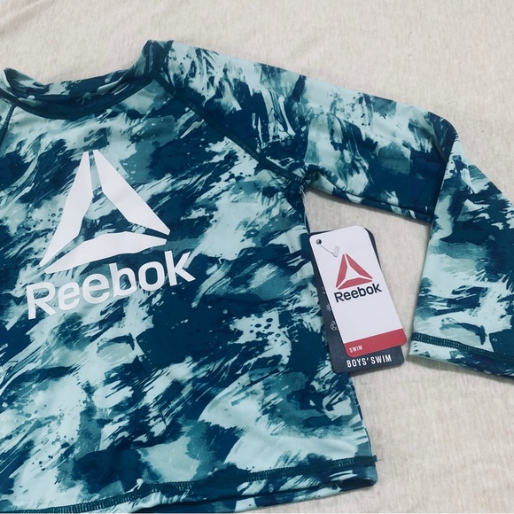 Reebok Toddler Boys Long Sleeve Rashguard and Swim Trunks Set with UPF 50+, - Picture 7 of 11
